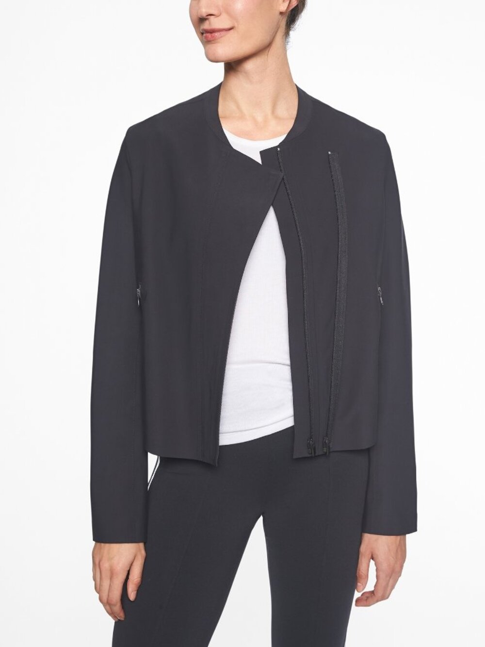 Athleta Stellar Moto Jacket Black Size XXS